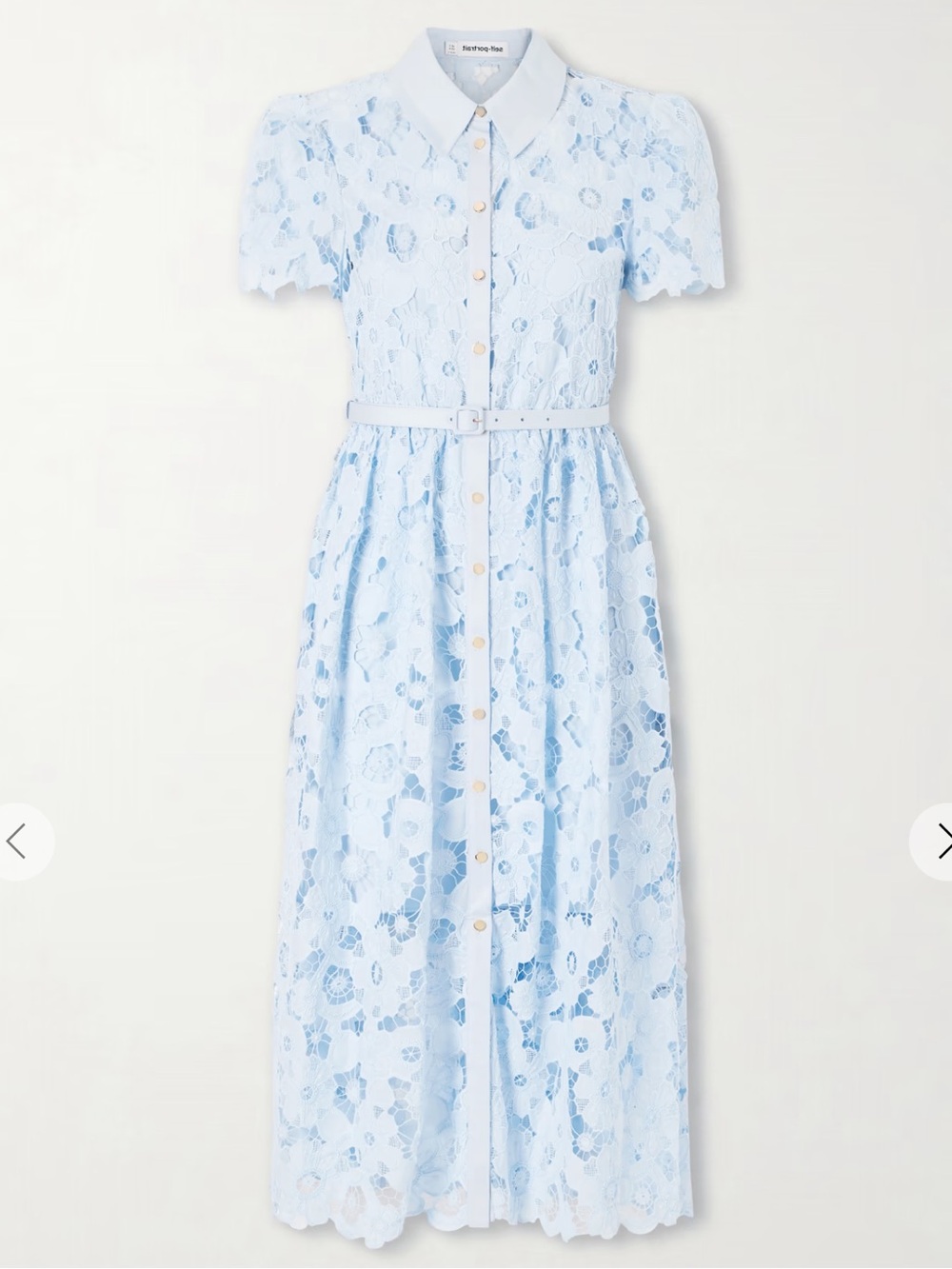 Self- Portrait Blue Lace Midi Dress- Size 4 - Picture 8 of 10